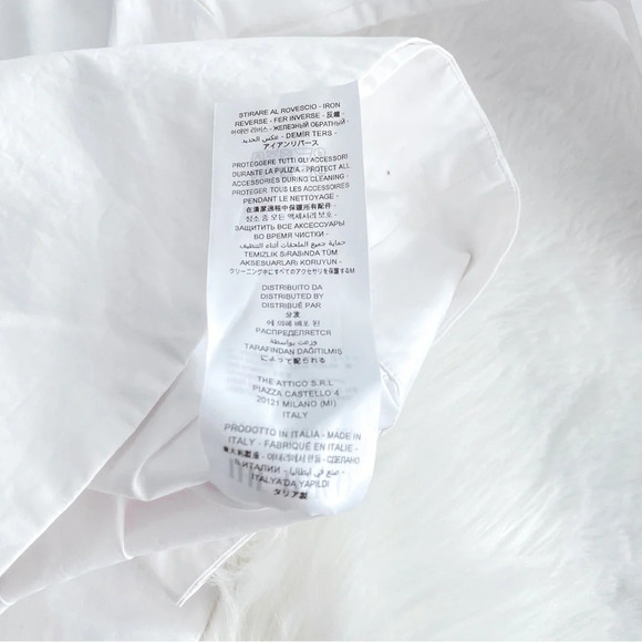 The Attico Delia Cotton Poplin Wrap Front Blouse Top White Faux Button Up - Picture 9 of 16